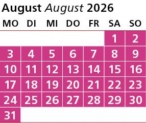 Kalender Sperrung U76